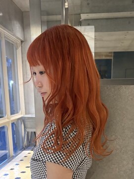 ヲタク(wotaku.) オレンジカラー暖色カラーダブルカラーケアブリーチオレンジヘア