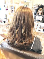 ウェーヴ アズシュガー 浜松佐藤店(wave as sugar)&nbsp;〈wave佐藤店〉ミルクティベージュカラーコテ巻きダブルカラー