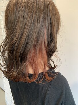 リアン(Lien) Lien☆ヘルシーオレンジ×耳かけボブ×インナーカラー