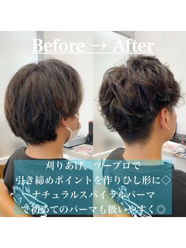 ロミーオム 本厚木(ROMMY. Homme) セットしやすいナチュラルスパイラルパーマ★ROMMY.Homme