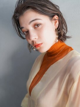 カンナ(Canna) かきあげボブ/フェザーバング/カーキグレージュ/髪質改善/30代