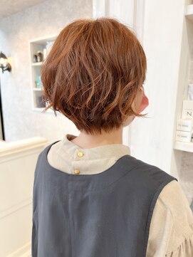 キャアリー(Caary) 福山市美容室Caary人気 ふんわりニュアンスパーマオレンジカラー