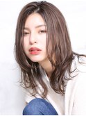 大人可愛い小顔美髪ツヤ髪くすみブラウン似合わせカットA2