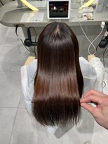 ロンドメリア 天神大名店(Lond Melia)&nbsp;★グレージュカラー斜めバングデザインカラーシルキー ベージュ