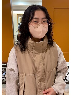 ヘアーズルネッタアベノ(HAIR'S Lunetta abeno) ミディアムウルフのパーマスタイル【HAIR'S Lunetta 井上】