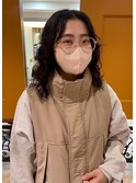 ミディアムウルフのパーマスタイル【HAIR'S Lunetta 井上】