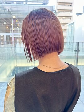 ウィクシーミミ 栄矢場町店(wixy mimi) ぱっつんボブ/ぱっつん前髪/ピンク【wixy mimi/栄 矢場町】