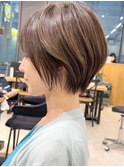 大人カワイイ小顔になるワンレンネビージュ黒髪ボブルフ髪質改善