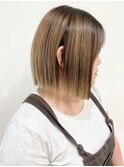 【松戸　石山】ハイトーン切りっぱなしボブ ストレートボブ