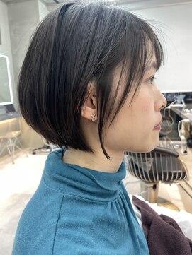 ロンドミラー 博多店(Lond Mirror) イメチェンショート外はねボブ美髪ブルーブラックワイドバング