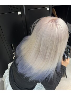 インク 渋谷(INK.) エンドカラー ホワイト×ブルー