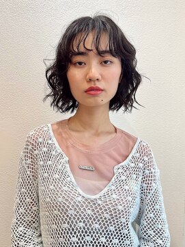 グリーンミドル(GREEN middle) あごラインボブ/ボブパーマ/前髪パーマ/顔周りレイヤー/暗髪