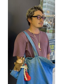 アッドバイケーツー 心斎橋(add by k-two Men's) 根本伸ばし/スパイキーショート/ブリーチデザイン/ホワイト