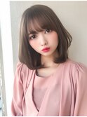 イメチェン似合わせ小顔顔周りストレートミディアムレイヤーボブ