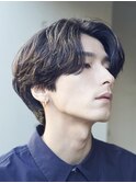 大分メンズナチュラルセンターパート毛流れニュアンスパーマ