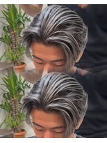 ステラ(STELLA)&nbsp;メンズ/バレイヤージュ/センターパート/ブリーチ＆ダブルカラー