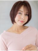ココアブラウン小顔ひし形マッシュショートボブX大宮30代40代