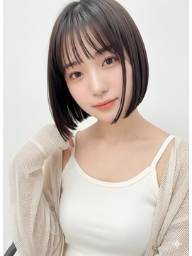 アース 栄店(HAIR&MAKE EARTH) earthショートレイヤーボブミルクティー丸みショートボブ