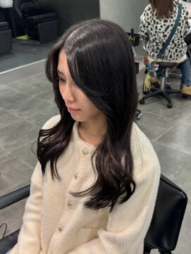 ジーニー 千葉(GENiE) 韓国レイヤーカット/顔周り/ダークベージュ/古荘竜生