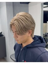 ステラ(STELLA) センターパート/ミルクティーベージュ/メンズ/ハイトーンカラー