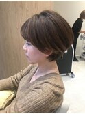 【小鳥居】大人可愛い艶カラーショートボブ30代40代50代