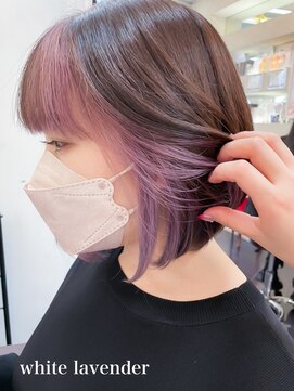 ミシェリー(misherry) インナーカラーデザインカラーボブタッセルカットラベンダー韓国