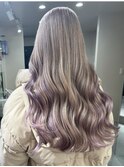 6300ニュアンスカラー艶髪ハイトーンシルキーベージュ波巻き