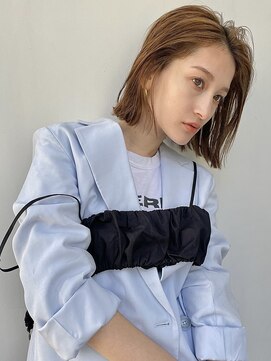 ベル 銀座5丁目店(Belle) シアーベージュの切りっぱなしボブ【銀座】