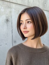 ピリオド(period.) 大人ボブ/外国人風バレイヤージュ/ハイライトカラー