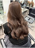 原宿ブリーチなしダブルカラーピンクベージュミディアムボブ20代