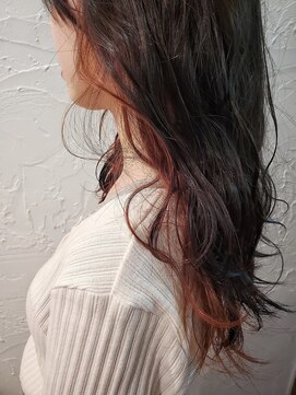 ベベ('BEBE) ロング インナーカラー オレンジカラー