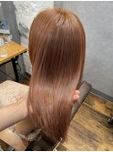 カラーファンタジー　ブリーチなし　ピンクコーラルカラー