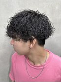 波巻きパーマ