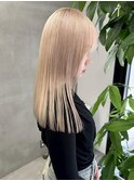 京都西院/ベージュカラー ブリーチ 髪質改善 ダブルカラー