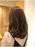 【Terrace】セミロングレイヤー×ラベンダーベージュ(白髪染め)