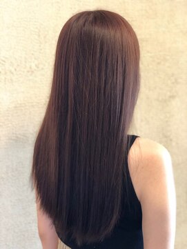 グランデュール 焼津店(GRANDEUR) 【イルミナカラーで艶髪に】ストレートロング×コーラルピンク