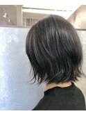 外ハネ×グレージュ