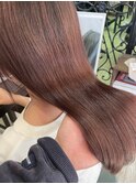 透明感ココアブラウン艶カラーストレートロングヘア20代30代