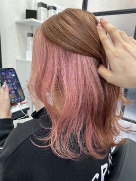 ラムシェール(LamChele) 【lamchele】ミルクティーピンク×インナーカラー