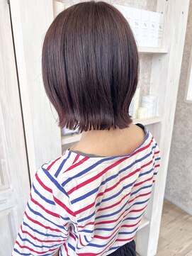キャアリー(Caary) 福山市美容室Caary 艶々暖色ブラウンカラー ぱつっとボブ