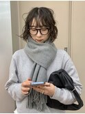 暗髪パーマ くるくるパーマ ボブパーマ アンニュイ
