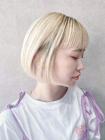 エンクス(enx)&nbsp;ブリーチショートカット丸みショートボブ眉上前髪20代30代40代