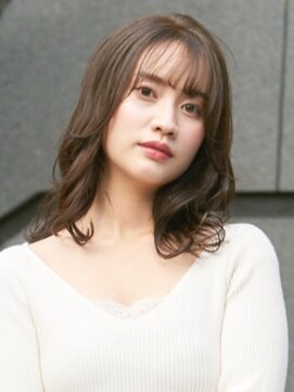 カインド 南青山(hair&make up KIND) ベージュカラー　オリーブカラー　シースルバング