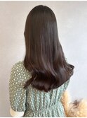 透明感カラーオリーブブラウン＊コテ巻きロングくすみカラー