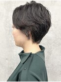 <大人女子くせ毛風パーマショートボブニュアンスパーマ30代40代2