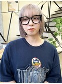 レイヤーボブ ハイトーンベージュカラー 韓国 髪質改善 仙台