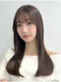 切りっぱなしボブエアリーロング美髪ピンクブラウン