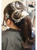 お嬢様ハーフアップ★結婚式 二次会 お呼ばれ ドレス