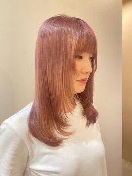 ユートゥイーズ 鎌倉(U too e's) 《Utoo e's鎌倉》うるつや美髪カラー×ピンクベージュ/髪質改善