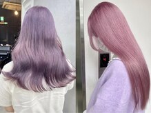 【儚さと可愛さが共存する、ふんわりラベンダー】ケアブリーチダブルカラー/学割U24/新静岡駅